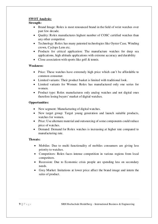 rolex marketing department rolex future plans